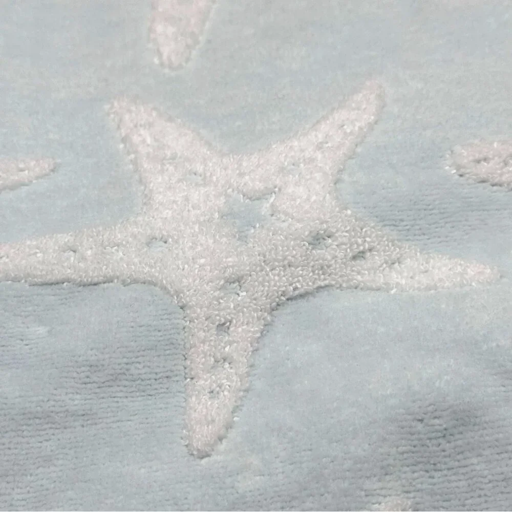 4pc Caro Home Light Blue Starfish 2 Bath 2 Hand Towel Set Ocean Coastal Beach
